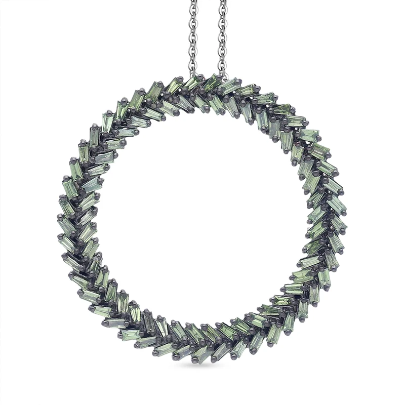 LUXURIANT SGL zertifizierter VS-EF Labor gelber Diamant Anhänger mit 50cm Kette, 925 Silber rhodiniert - 1 ct.