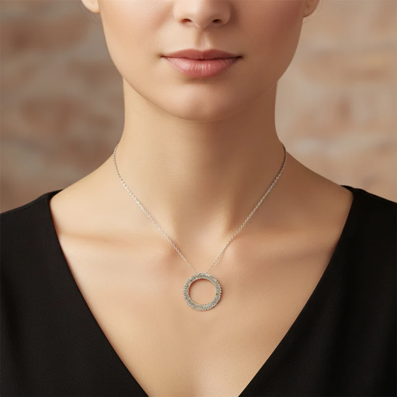 LUXURIANT SGL zertifizierter VS-EF Labor gelber Diamant Anhänger mit 50cm Kette, 925 Silber rhodiniert - 1 ct.