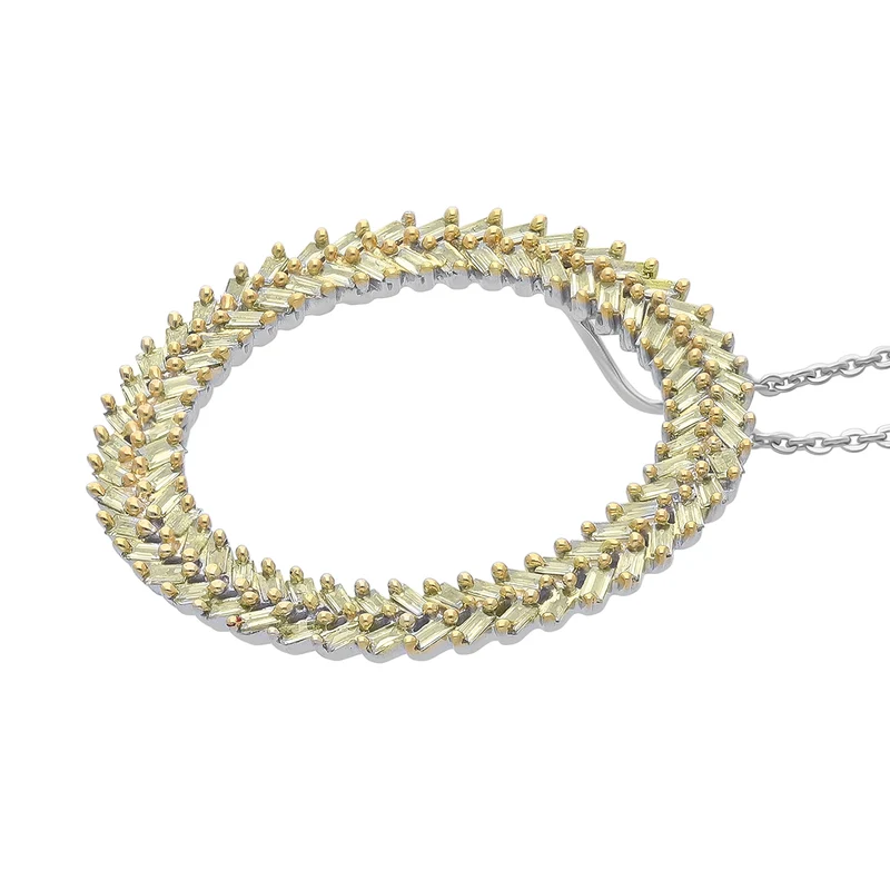 LUXURIANT SGL zertifizierter VS-EF Labor gelber Diamant Anhänger mit 50cm Kette, 925 Silber rhodiniert - 1 ct.