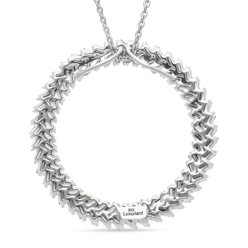 LUXURIANT SGL zertifizierter VS-EF Labor gelber Diamant Anhänger mit 50cm Kette, 925 Silber rhodiniert - 1 ct.