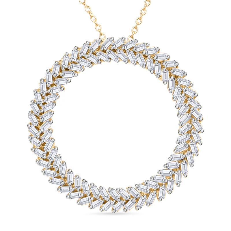 LUXURIANT DIAMOND - Lab Grown Diamant VS-EF SGL zertifiziert Anhänger mit Kette ca. 50 cm 925 Silber Gelbgold Vermeil ca. 1.00 ct