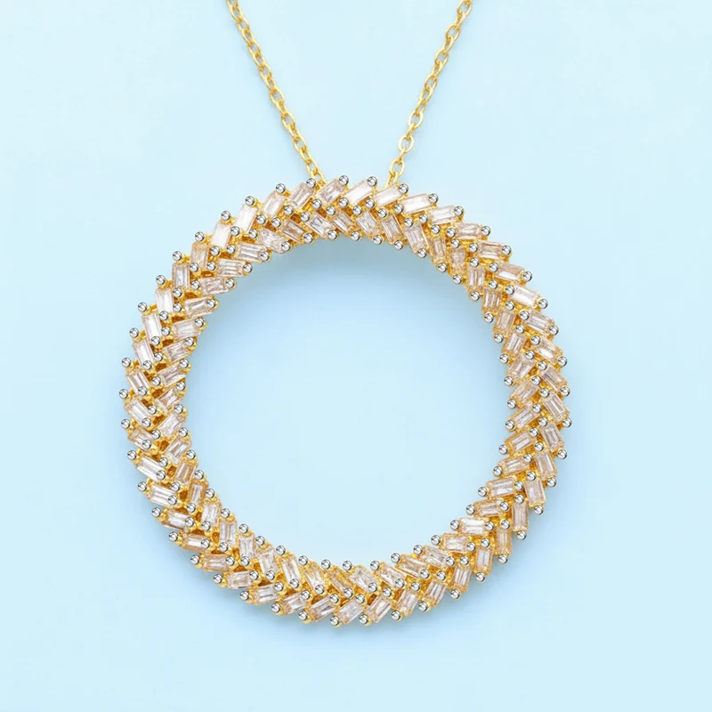 LUXURIANT DIAMOND - Lab Grown Diamant VS-EF SGL zertifiziert Anhänger mit Kette ca. 50 cm 925 Silber Gelbgold Vermeil ca. 1.00 ct