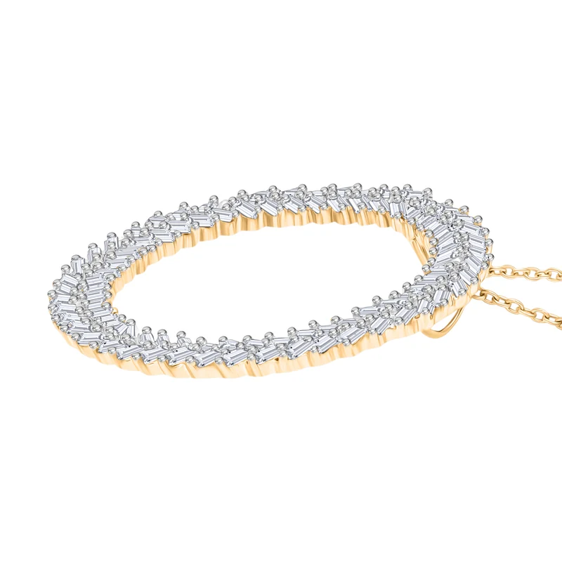 LUXURIANT DIAMOND - Lab Grown Diamant VS-EF SGL zertifiziert Anhänger mit Kette ca. 50 cm 925 Silber Gelbgold Vermeil ca. 1.00 ct