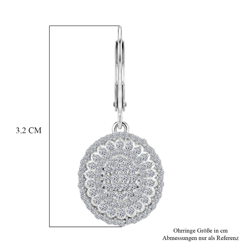 LUXURIANT 1 ct. SI-GH Labor Diamant Ohrringe, 925 Silber rhodiniert
