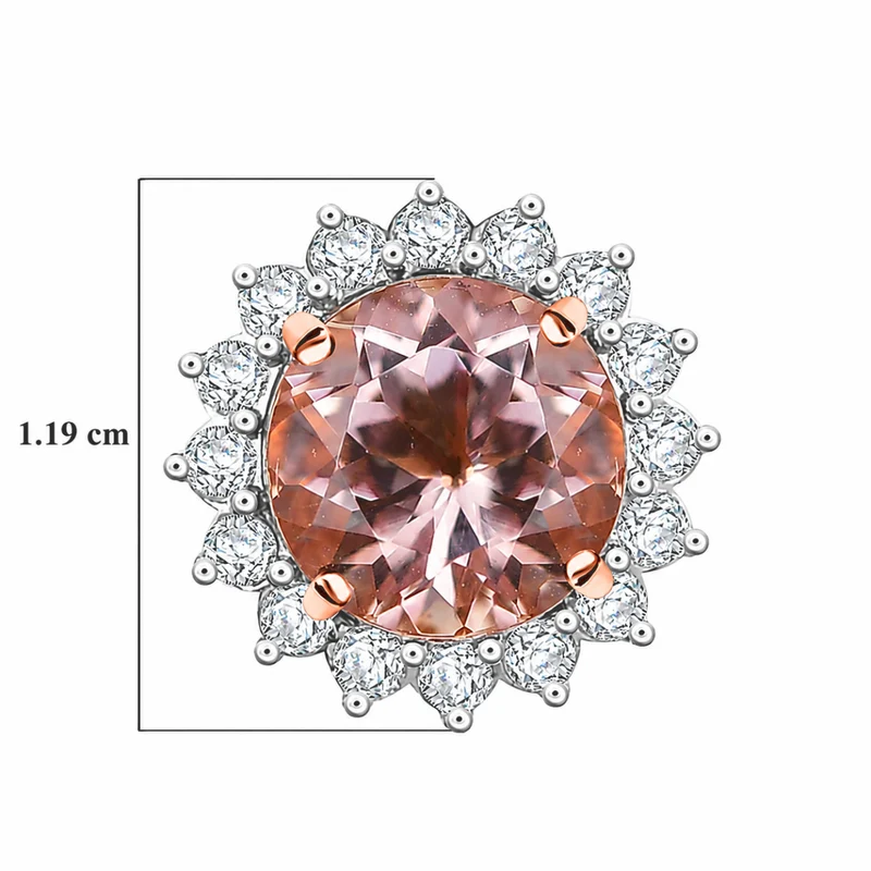 LUXORO AAA Morganit, Weißer Diamant AGI zertifiziert Ohrringe 417 Gold (10-15 Werktage Lieferzeit) ca. 3.51 ct