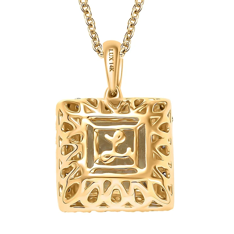 LUXORO AAA Turkizit, Weißer Diamant AGI zertifiziert Schmuckset (10-15 Werktage Lieferzeit) ca. 50 cm 585 Gold ca. 4.35 ct