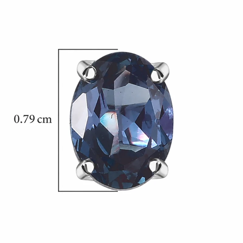 Luxuriant - AAA Lab Grown Alexandrit Ohrringe, AGI zertifiziert und geprüft, 417 Weiß Gold (10-15 Werktage Lieferzeit) ca. 2.56 ct