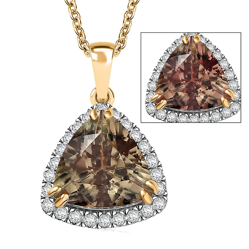 LUXORO AAA Turkizit, Weißer Diamant AGI zertifiziert Schmuckset (10-15 Werktage Lieferzeit) ca. 50 cm 585 Gold ca. 2.79 ct
