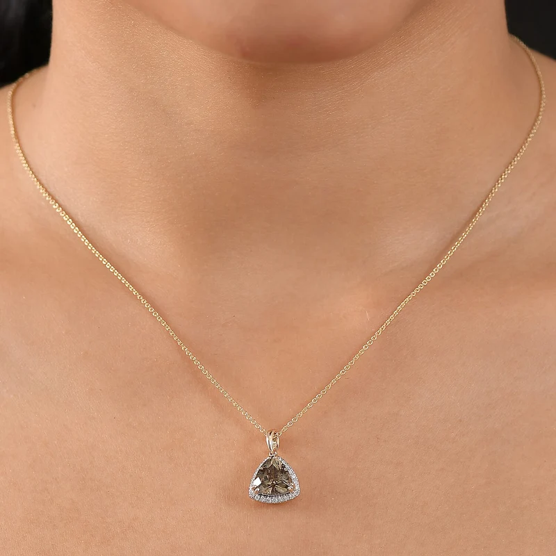 LUXORO AAA Turkizit, Weißer Diamant AGI zertifiziert Schmuckset (10-15 Werktage Lieferzeit) ca. 50 cm 585 Gold ca. 2.79 ct