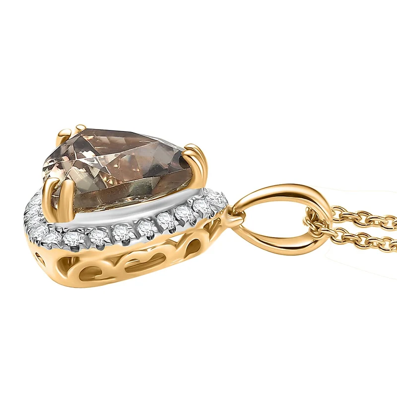 LUXORO AAA Turkizit, Weißer Diamant AGI zertifiziert Schmuckset (10-15 Werktage Lieferzeit) ca. 50 cm 585 Gold ca. 2.79 ct