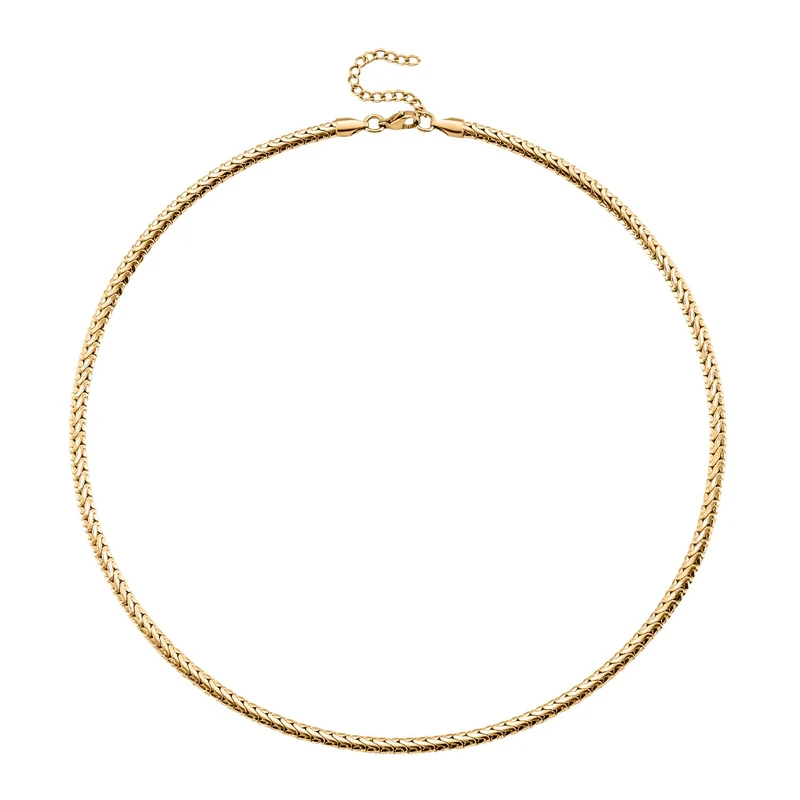 DESIGNER INSPIRIERT - 2er Fancy 316L Edelstahl Ketten Set ca. 50 cm Goldfarben
