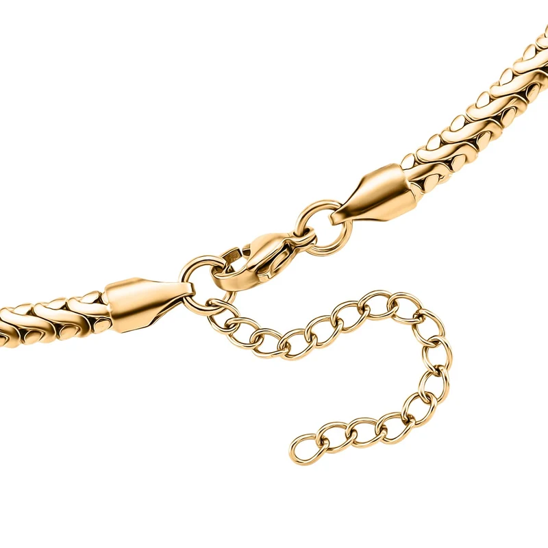 DESIGNER INSPIRIERT - 2er Fancy 316L Edelstahl Ketten Set ca. 50 cm Goldfarben