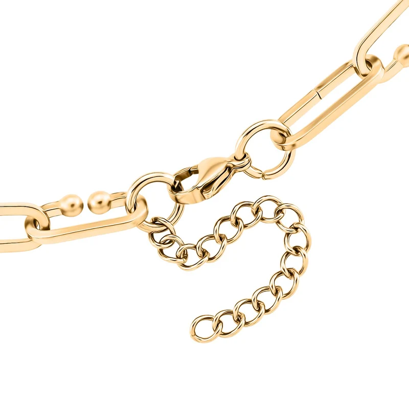 DESIGNER INSPIRIERT - 2er Fancy 316L Edelstahl Ketten Set ca. 50 cm Goldfarben