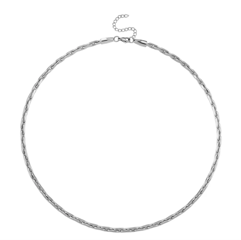 2er-Set Halsketten, Edelstahl, Goldfarben, Gliederkette und Schlangenketten-Optik, ca. 50 + 5 cm