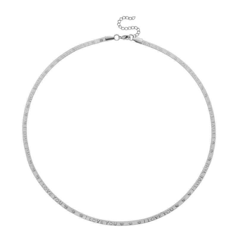 2er-Set Halsketten, Edelstahl, Goldfarben, Gliederkette und Schlangenketten-Optik, ca. 50 + 5 cm