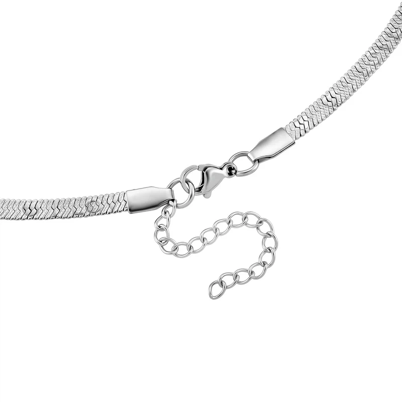 2er-Set Halsketten, Edelstahl, Goldfarben, Gliederkette und Schlangenketten-Optik, ca. 50 + 5 cm