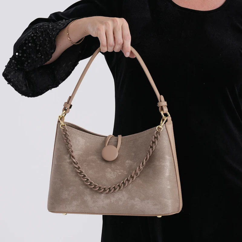 Crossbody Taschen Set 2 teilig mit Reißverschlussfach und Innenfach 30 x 12 x 20 cm Schwarz