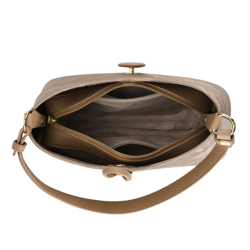 Crossbody Taschen Set 2 teilig mit Reißverschlussfach und Innenfach 30 x 12 x 20 cm Schwarz