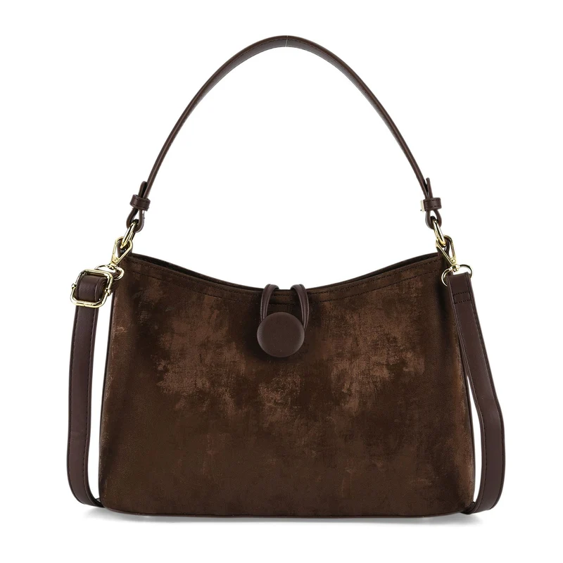 Crossbody Taschen Set 2 teilig mit Reißverschlussfach und Innenfach 30 x 12 x 20 cm Schwarz