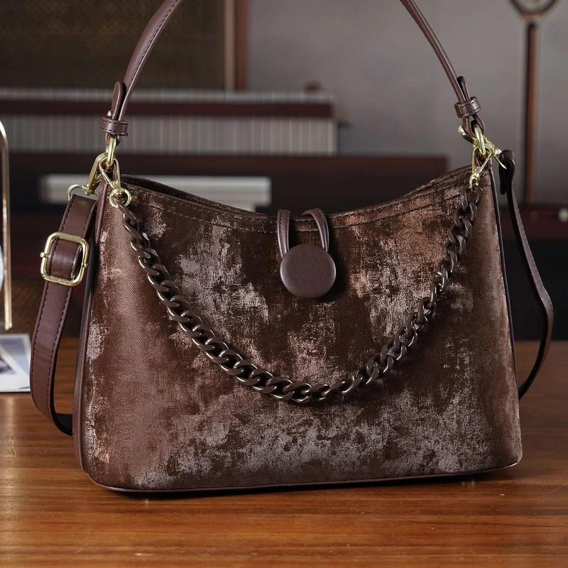 Crossbody Taschen Set 2 teilig mit Reißverschlussfach und Innenfach 30 x 12 x 20 cm Schwarz