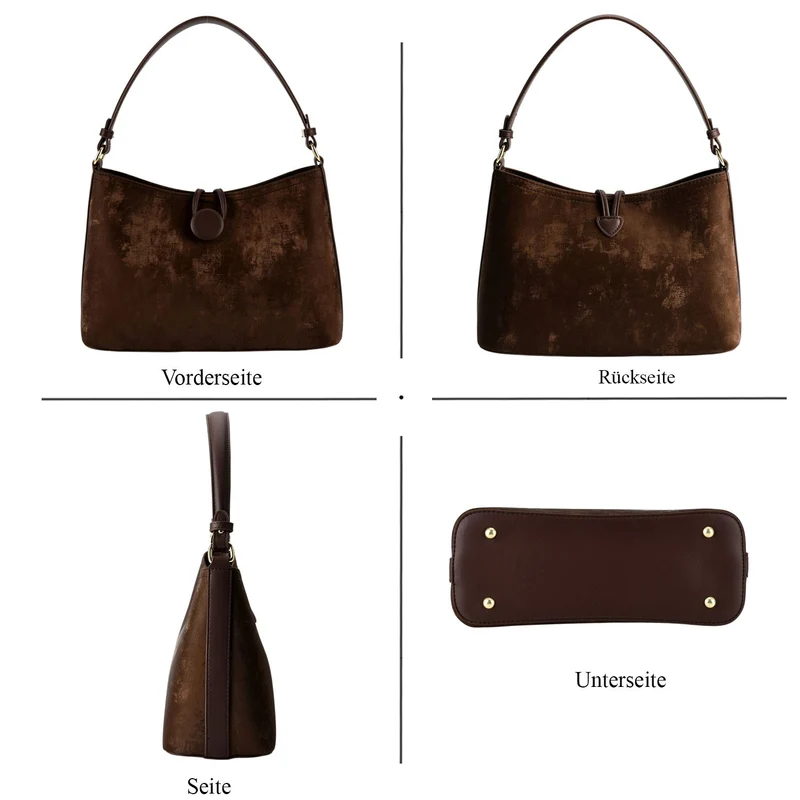 Crossbody Taschen Set 2 teilig mit Reißverschlussfach und Innenfach 30 x 12 x 20 cm Schwarz
