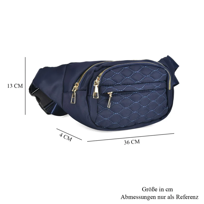 Multifunktionale RFID-geschützte Nylon Gürteltasche mit Schnellverschluss, 36x4x13cm, Rosa