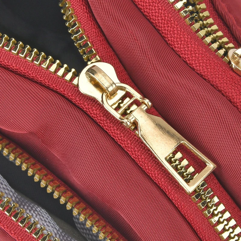 Multifunktionale RFID-geschützte Nylon Gürteltasche mit Schnellverschluss, 36x4x13cm, Rosa