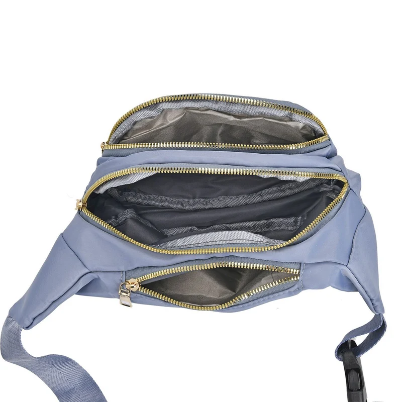 Multifunktionale RFID-geschützte Nylon Gürteltasche mit Schnellverschluss, 36x4x13cm, Rosa