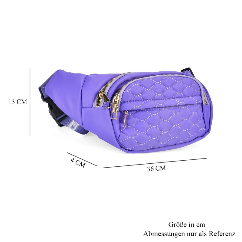 Multifunktionale RFID-geschützte Nylon Gürteltasche mit Schnellverschluss, 36x4x13cm, Rosa