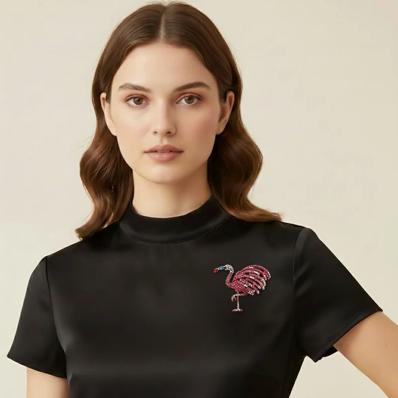 Mehrfarbiger Kristall Brosche Rose
