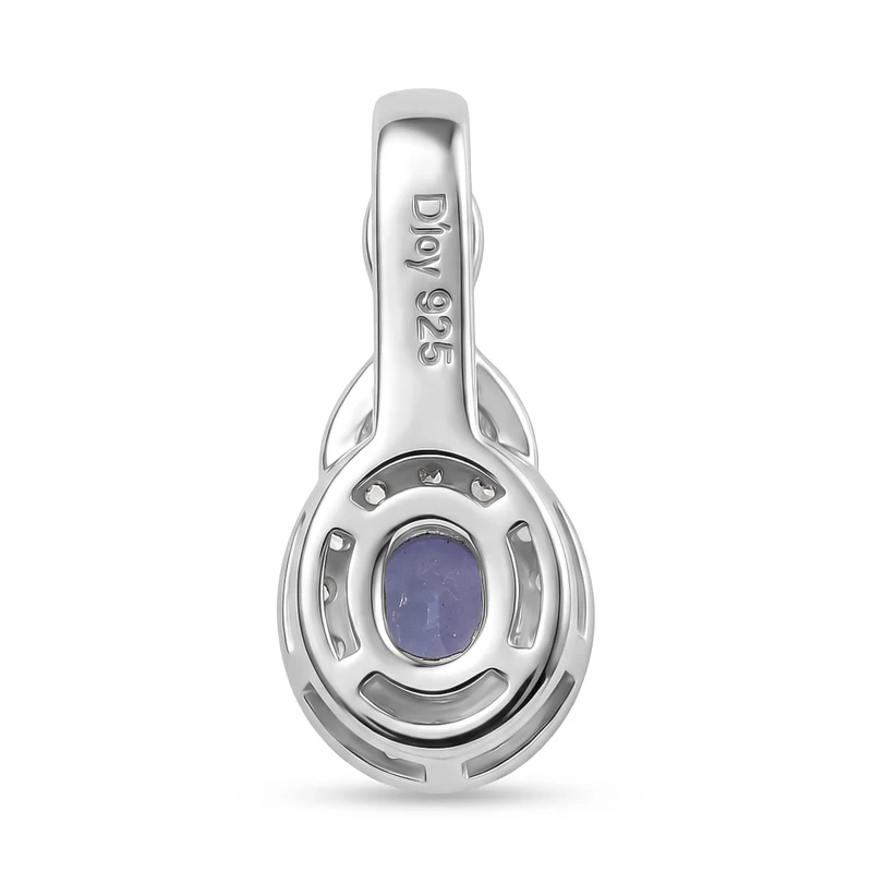 D'Joy Tansanit Schmuckset 925 Silber platiniert und vergoldet (Größe 19) ca. 1,13 ct.