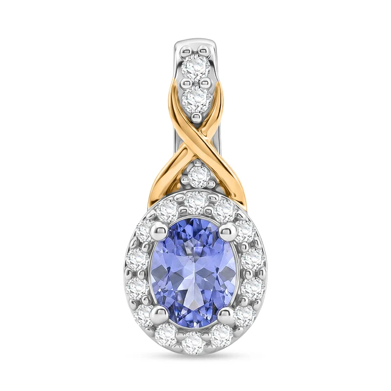 D'Joy Tansanit Schmuckset 925 Silber platiniert und vergoldet (Größe 19) ca. 1,13 ct.