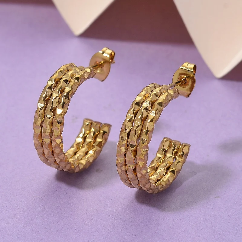 316L Edelstahl Ohrringe, ca. 6,00g, goldfarben