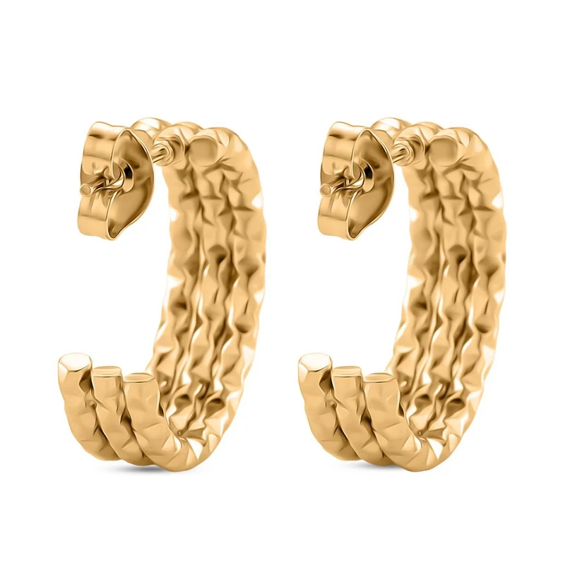 316L Edelstahl Ohrringe, ca. 6,00g, goldfarben