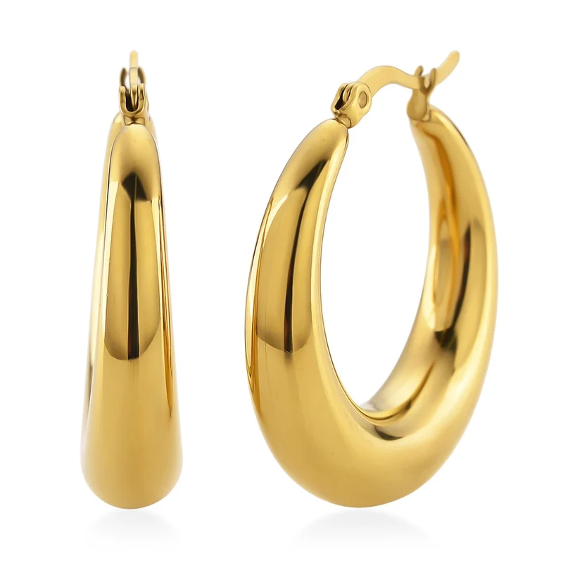 316L Edelstahl Ohrringe, ca. 9,50g, goldfarben