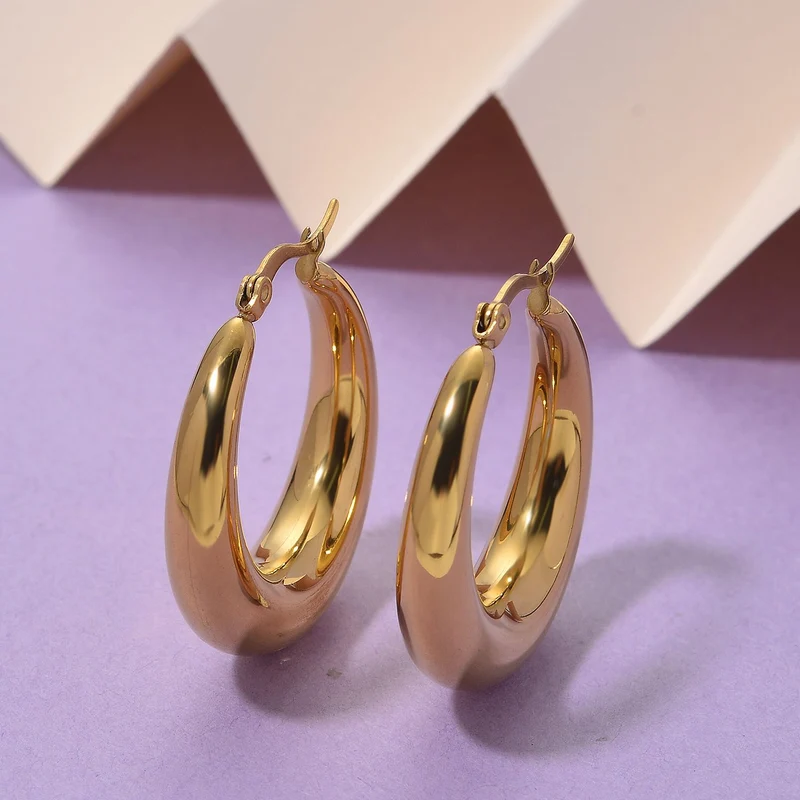 316L Edelstahl Ohrringe, ca. 9,50g, goldfarben