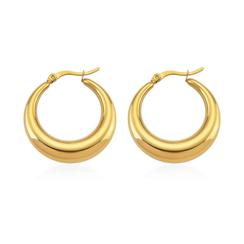 316L Edelstahl Ohrringe, ca. 9,50g, goldfarben