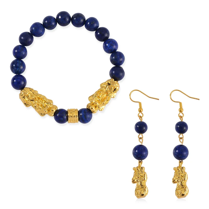 2er Set - Mehrfarbiger Amazonit Armband und Ohrringe, ca. 110.00 ct