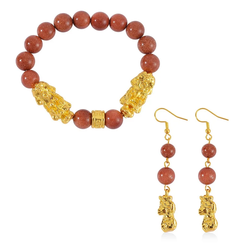 2er Set - Mehrfarbiger Amazonit Armband und Ohrringe, ca. 110.00 ct