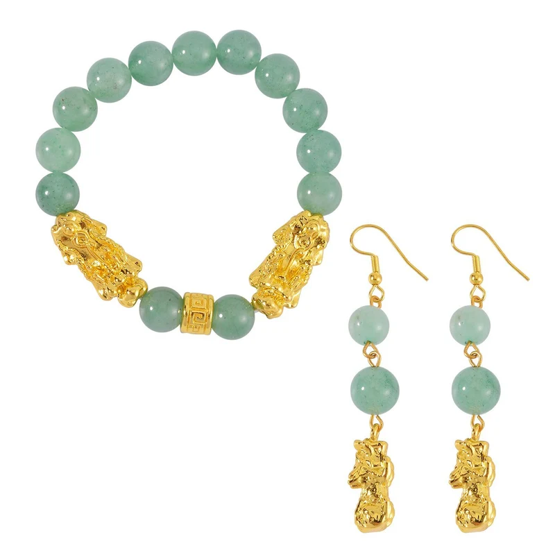 2er Set - Mehrfarbiger Amazonit Armband und Ohrringe, ca. 110.00 ct
