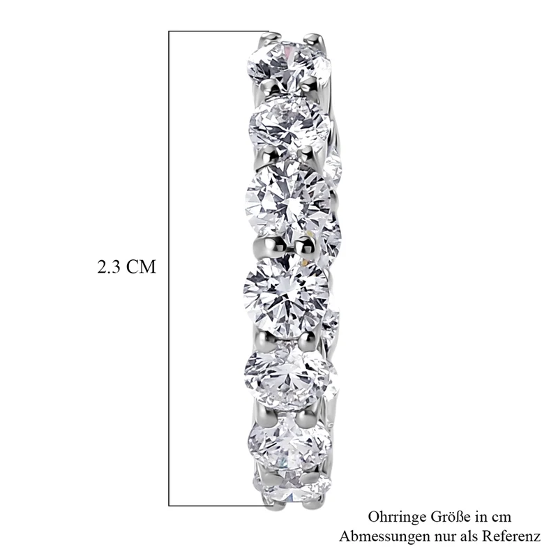 LUXURIANT 5,35 ct. SGL zertifizierte SI-GH Labor Diamant Ohrringe, 925 Silber 750 Gelbgold Vermeil