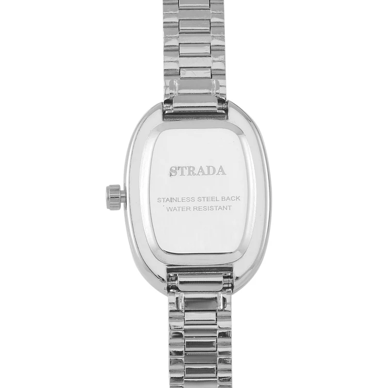 STRADA - Elegante Armbanduhr mit Japanischem PC21S Werk, Stahlsonnenschliff-Zifferblatt und Edelstahlarmband, Reiner Edelstahl, 19 cm