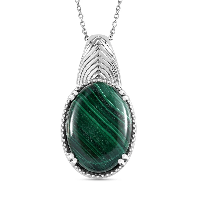 Unakite Anhänger mit Kette, 316L Edelstahl ca. 30.00 ct