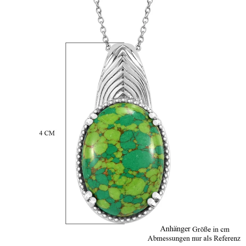 Unakite Anhänger mit Kette, 316L Edelstahl ca. 30.00 ct