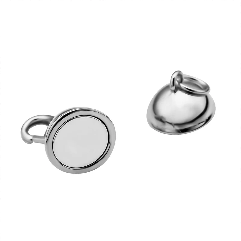 3er Set - Magnetverschluss Rundform, mit Karabinerverschluss, 925 Silber rhodiniert, rosévergoldet, vergoldet ca. 3,00g