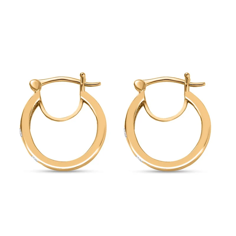 Moissanit Trilogie Creolen, 925 Silber rhodiniert - 0,62 ct.