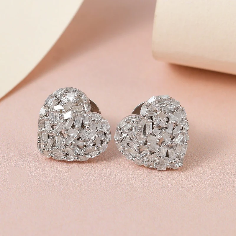 GP Amore Kollektion - Weiße Diamant-Ohrringe, 925 Silber platiniert ca. 0.50 ct