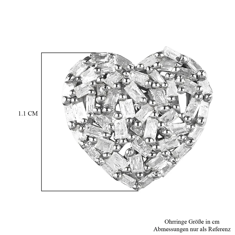 GP Amore Kollektion - Weiße Diamant-Ohrringe, 925 Silber platiniert ca. 0.50 ct