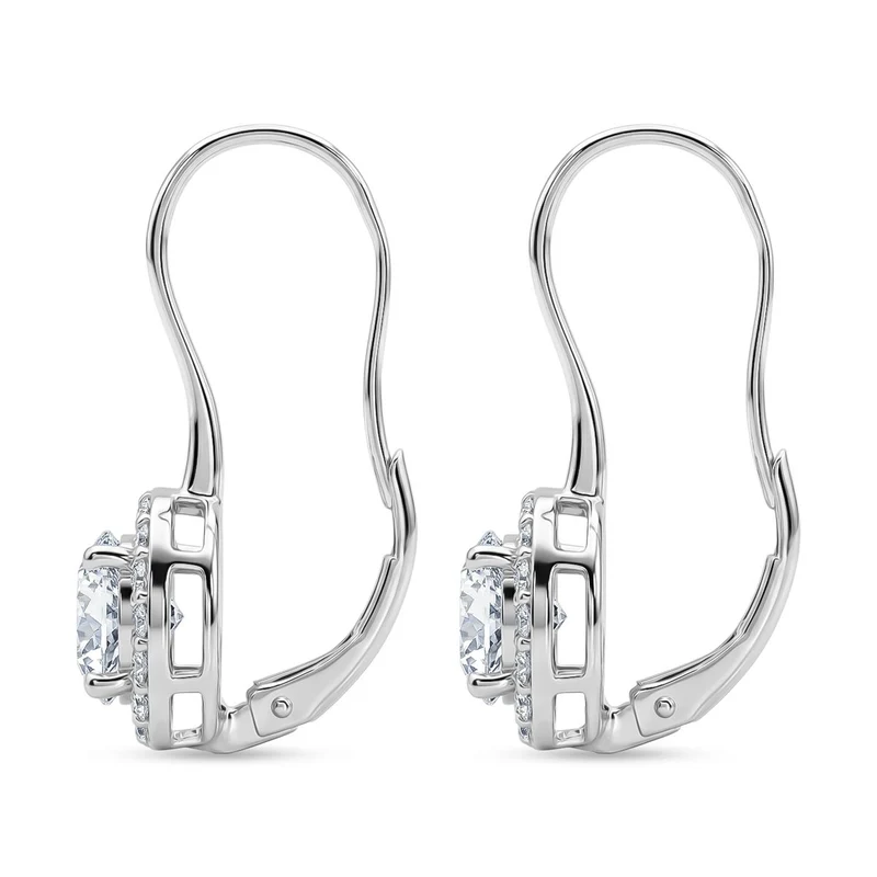 LUXURIANT 3 ct. SGL zertifizierte SI-GH Labor Diamant Ohrringe, 925 Silber 750 Gelbgold Vermeil