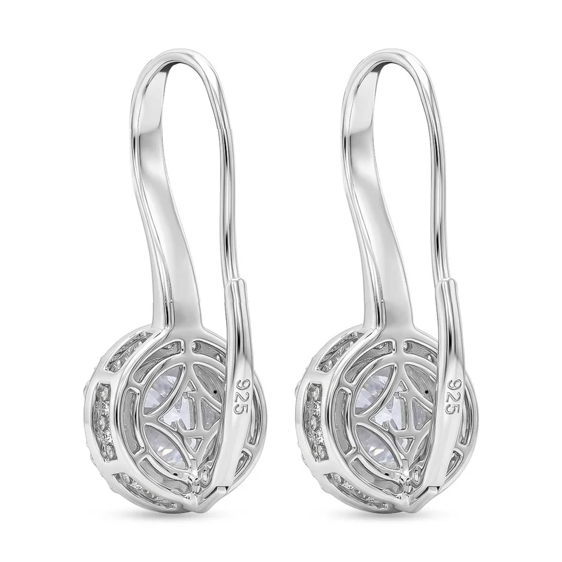 LUXURIANT 3 ct. SGL zertifizierte SI-GH Labor Diamant Ohrringe, 925 Silber 750 Gelbgold Vermeil